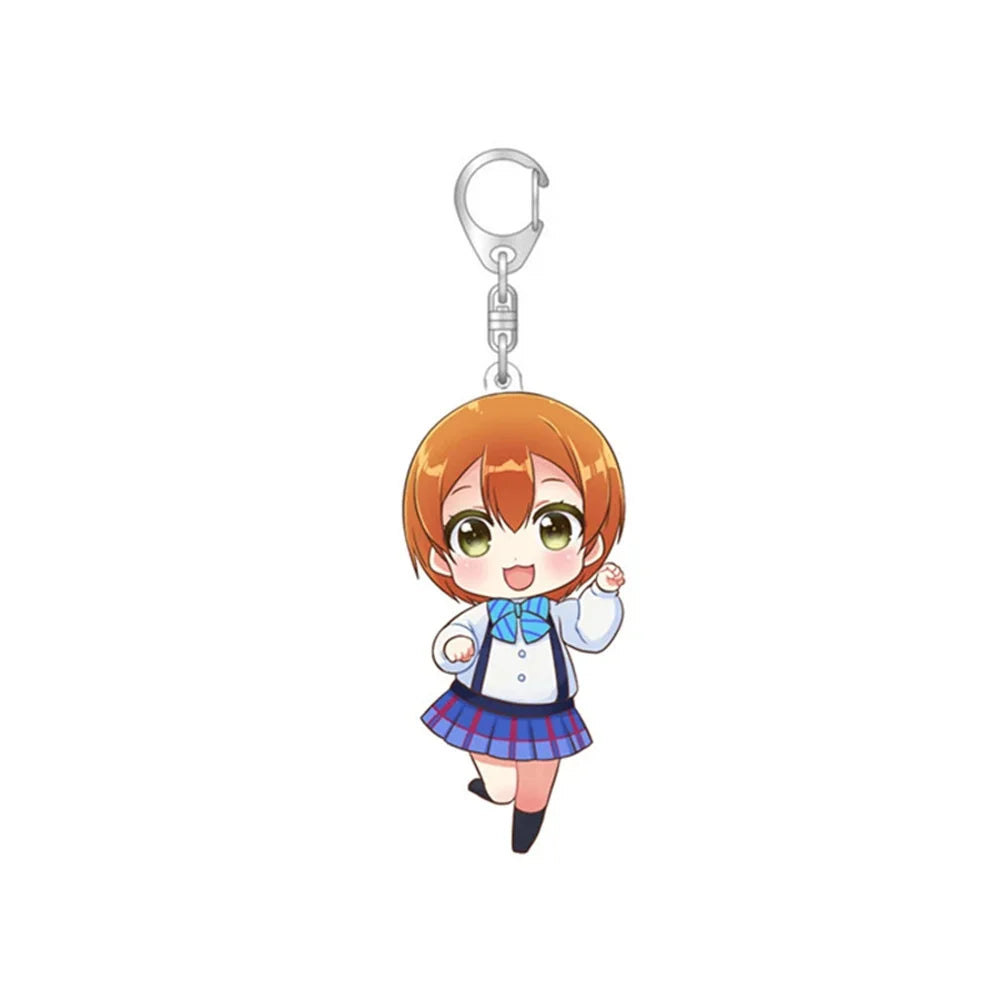 6CM Anime Love Live Keychain Kotori Minami Nico Yazawa Girl Figure Acrylic Pendant Key Ring Holder Accessories for Otaku Gift
