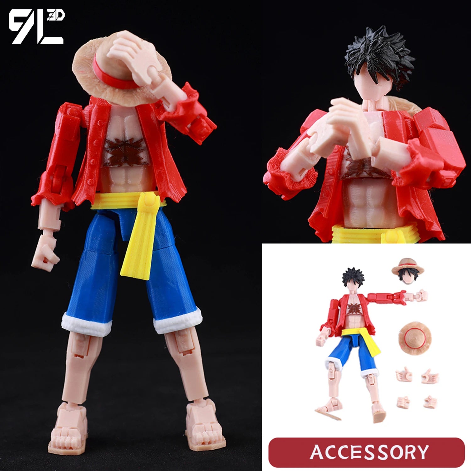 9L3D Printed Lucky Dummy 13 One-Punch Man 3D Action Figure, Multi-Jointed Poseable Anime Model, Collectible Gift for Fans