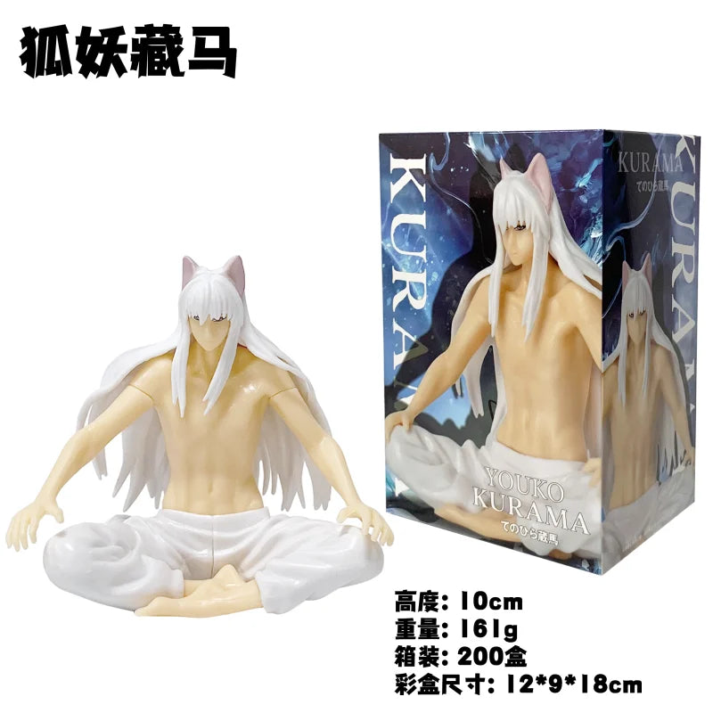 10CM Anime Yu Yu Hakusho Youko Kurama Figure Kurama Sitting posture Noodle Stopper Figure Model Toy Doll Aciton Figure
