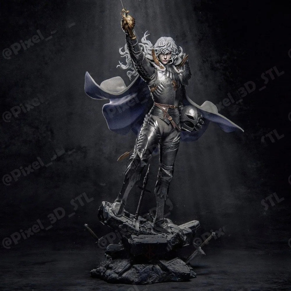 9cm/15cm/19cm/25cm Grieffith Berserk 3D Printed White Figurines DIY Painting Miniatures Figurines Collection Models