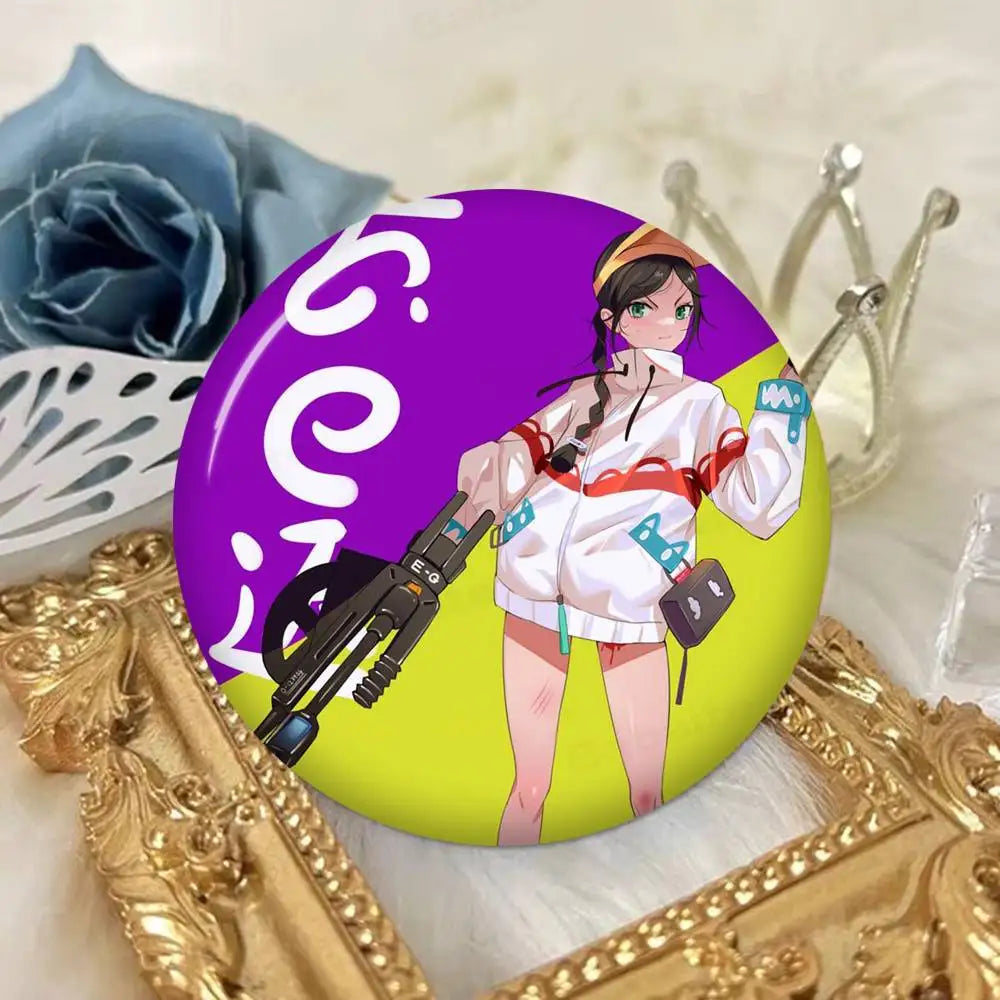 Wonder Egg Priority 58mm Cute Anime Figure Icon Badge Handmade Tinplate Brooch For Backpack Clothes Chest Ornament Gifts