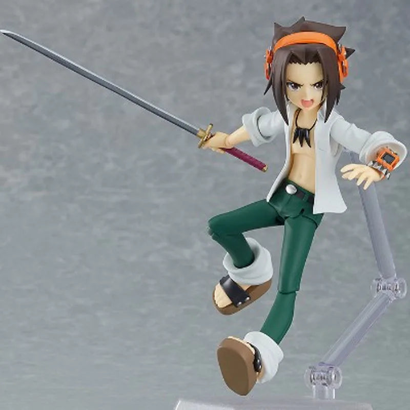 GSC Original Figma Shaman King Yoh Asakura 140mm Anime Action Figures Toys for Boys Christmas Gift Collectible Model Ornaments