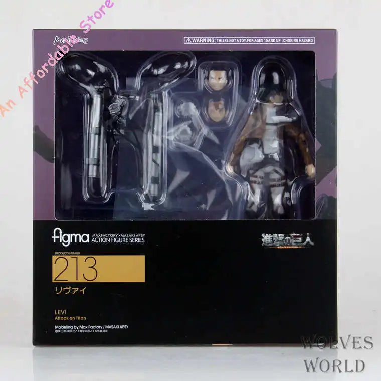 Attack On Titan Action Figure Figma Mikasa Ackerman 203 Eren Yeager 207 Captain 213 Model Statue Children Toys Birthday Gift