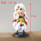 14cm Inuyasha Sesshomaru Kagome Zhuye Kawaii Anime Figure Gk Statue Model Toy Figures Ornaments Collect Office Decorations Gifts