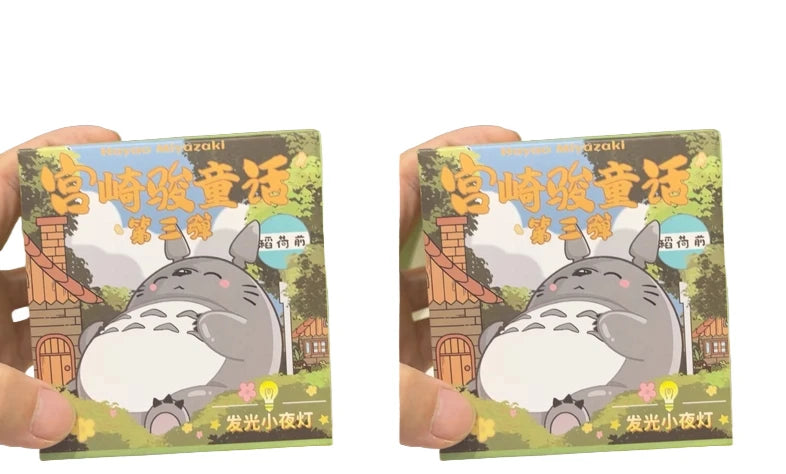 Totoro Blind Box Anime Figure By Hayao Miyazaki Wind Elf Glowing Night Light Mystery Box Decor Birthday Gift Collectible Kid Toy