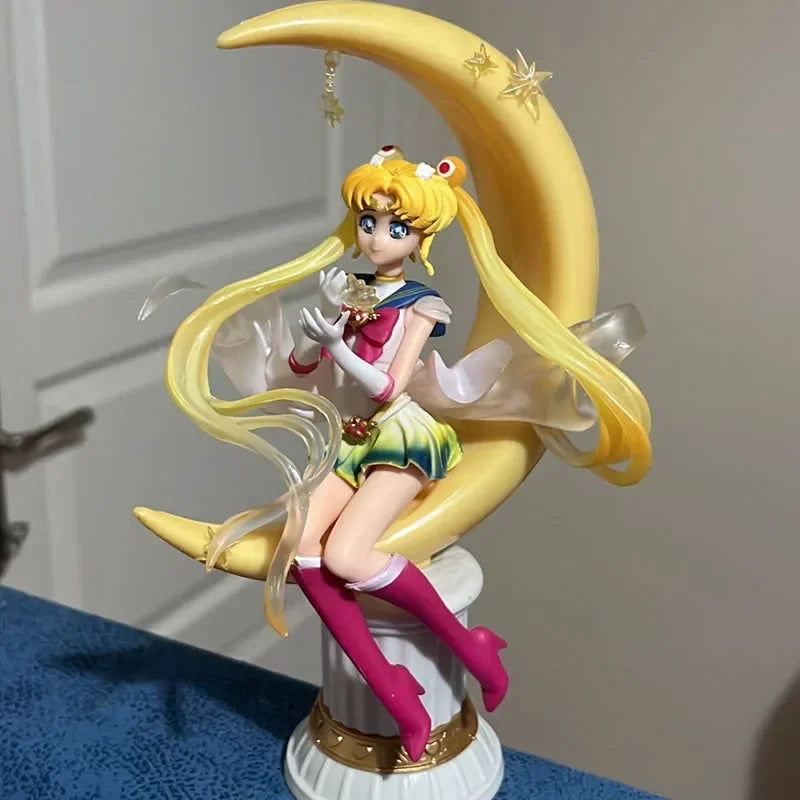 19.5cm Sailor Moon Tsukino Usagi Anime Figure Princess Serenity Statue Pvc Action Figurine Collectible Model Toys Doll Gift