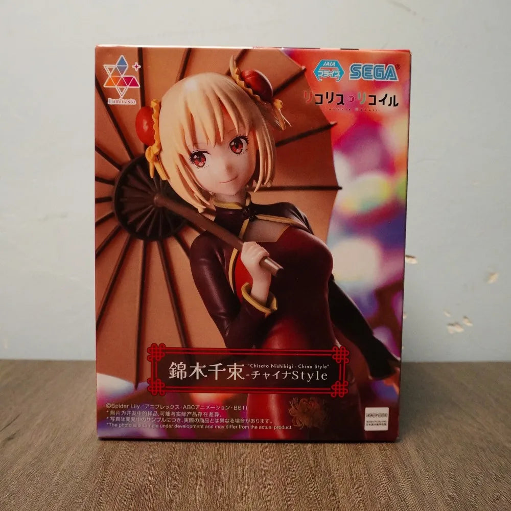 In Stock Lycoris Recoil Chisato Nishikigi Outfit Travel Water Gun Shape Collectible Anime Action Figures Desktop Model Toys Gift