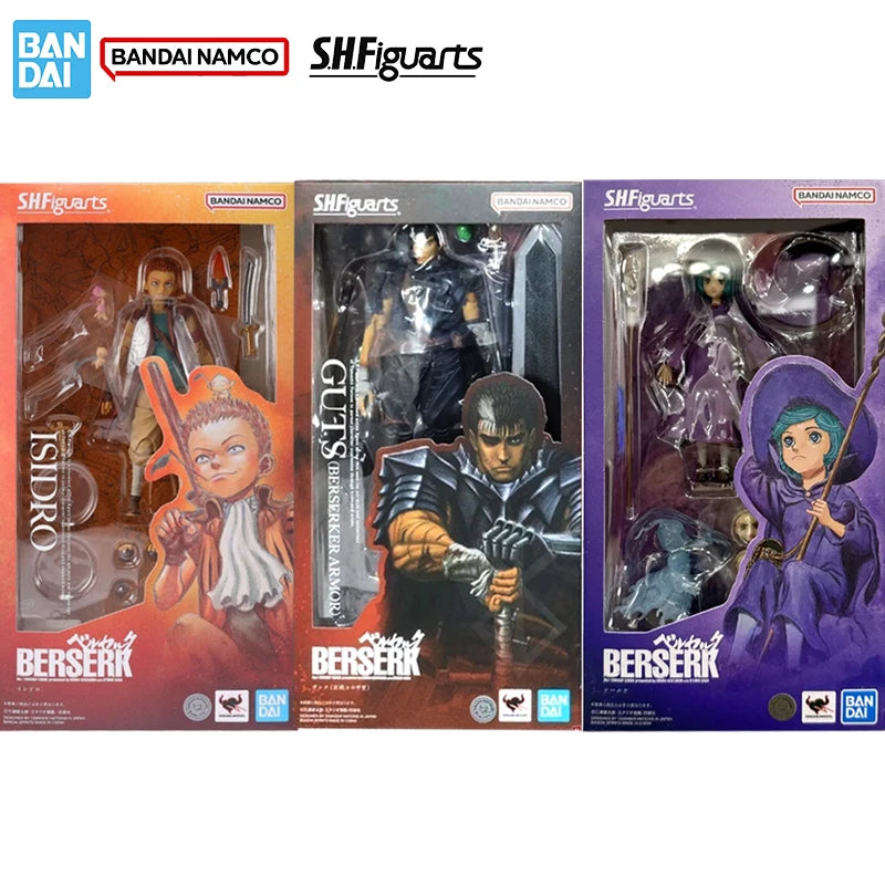 Bandai Original Genuine Figure Berserk Model Kit SHF Guts Berserker Armor Schierke Isidro Collection Model Action Figure Toys