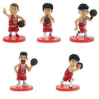 5PCS Slam Dunk Q Edition Sakuragi Hanamichi Ryukawa Maple Shobei Basketball Team Doll Handmade Ornament Car Decoration Toys