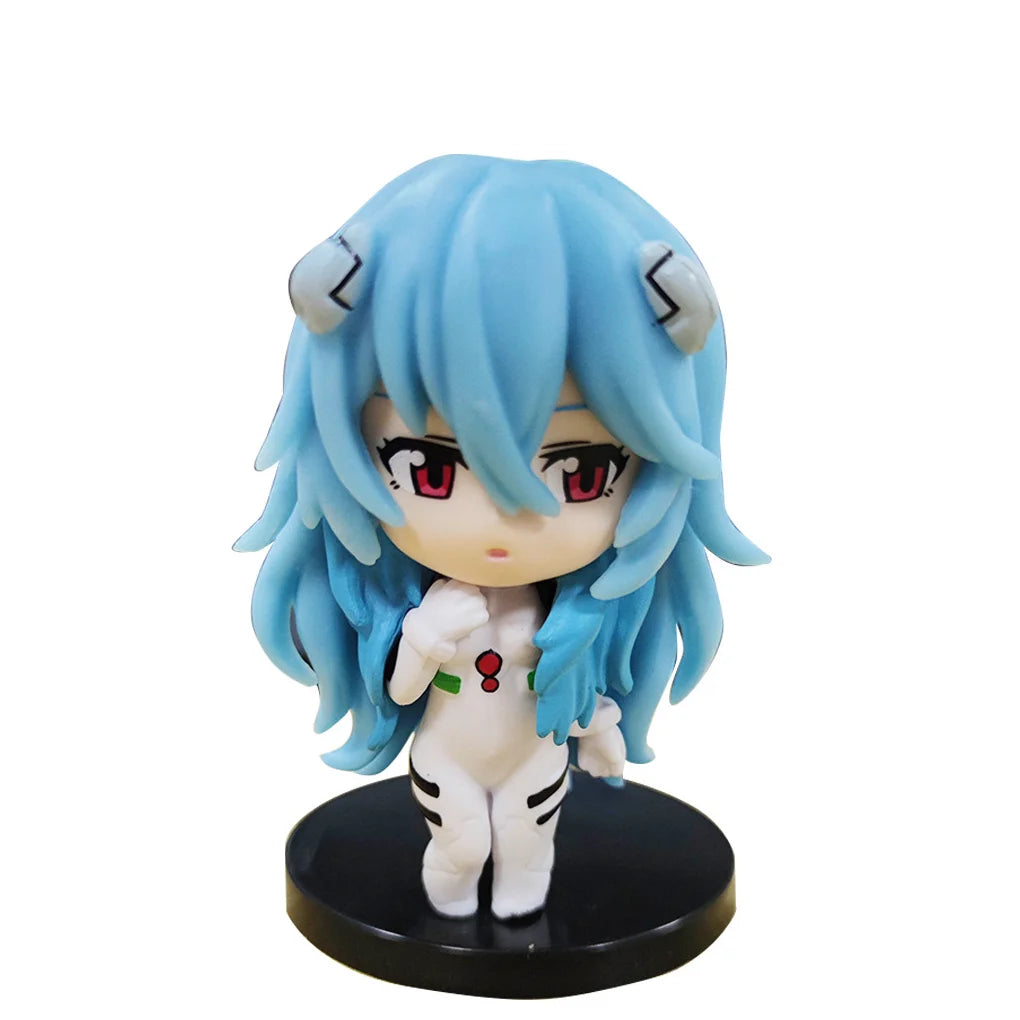 Bandai 1Pcs Random Style 10CM 2025 Anime EVA Asuka Ayanami Rei Q version Kawaii Figure PVC Model Toys Doll Gift