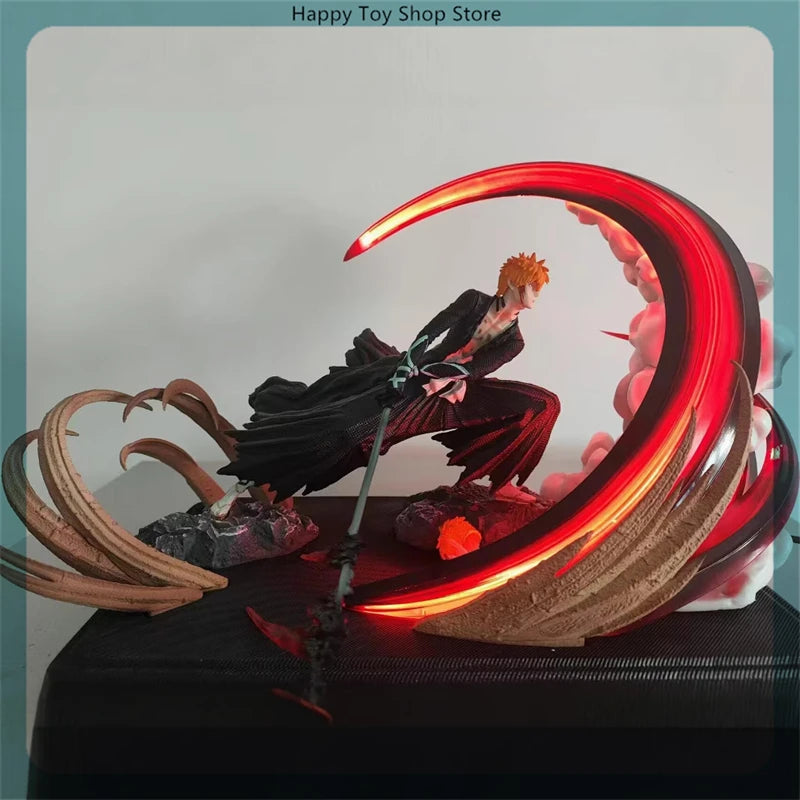 24.5cm Bleach Kurosaki Ichigo Slashing Large Anime Figure Model Gk Statue Boys Collection Desktop Decoration Ornament Toys Gifts