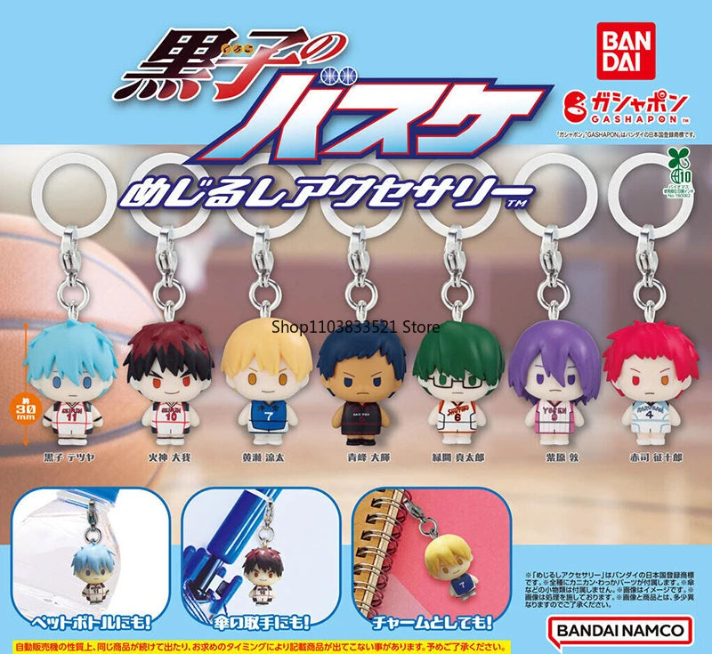 BANDAI Kuroko's Basketball Gashapon Toys Kuroko Tetsuya Kagami Taiga Aomine Daiki Action Figures Capsule Toys Key Chain