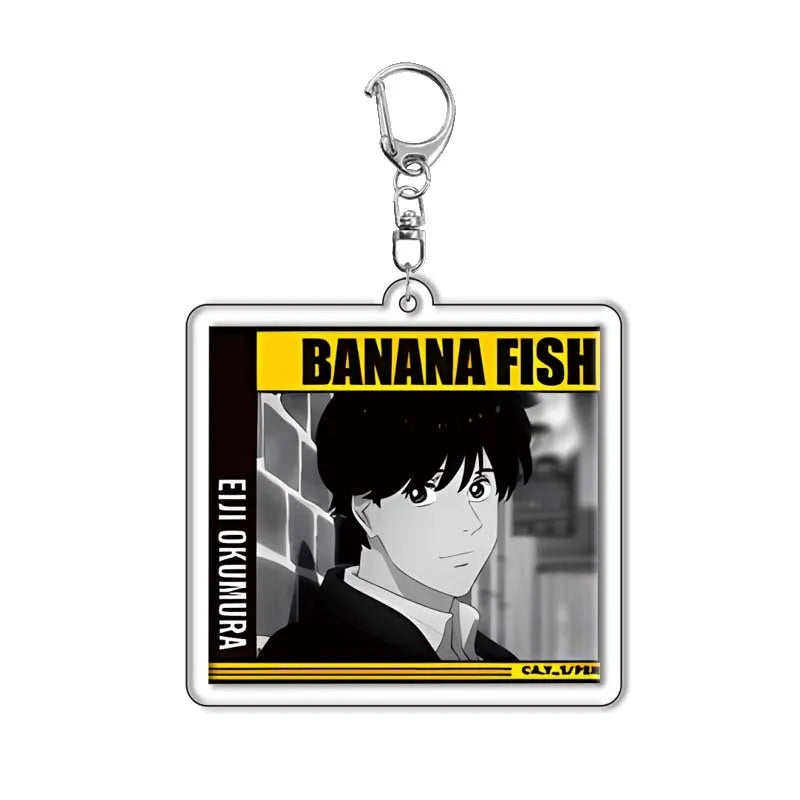 Anime Cartoon Banana Fish Figure Characters Acrylic Keychain Car Keychain Women Men Bag Accessories Charm Pendant Jewelry Gifts