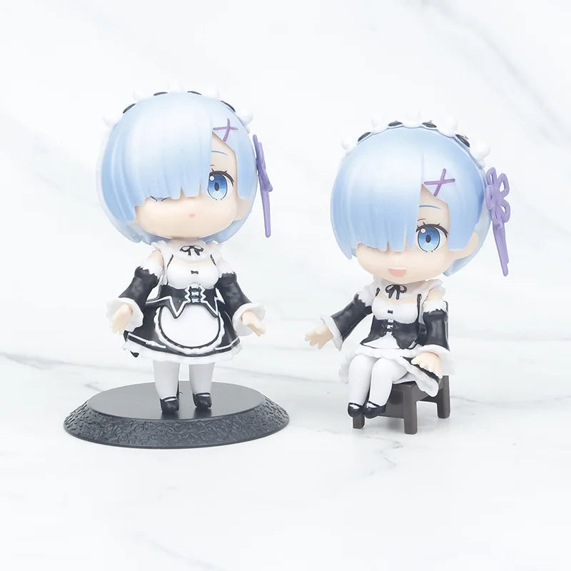 6pcs/set Re:life in a different world from zero Ram Rem Emilia Cute  Figure Toys for Girls