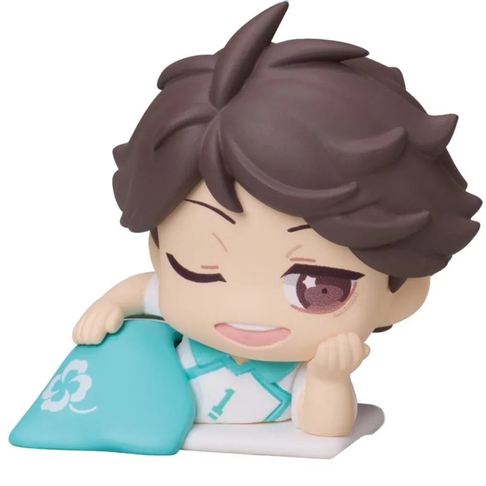 Anime Haikyuu Gashapon Toys Sleep Styling Vol.2 Oikawa Tooru Ushijima Wakatoshi Akaashi Keiji Cute Figure Model Dolls Gifts