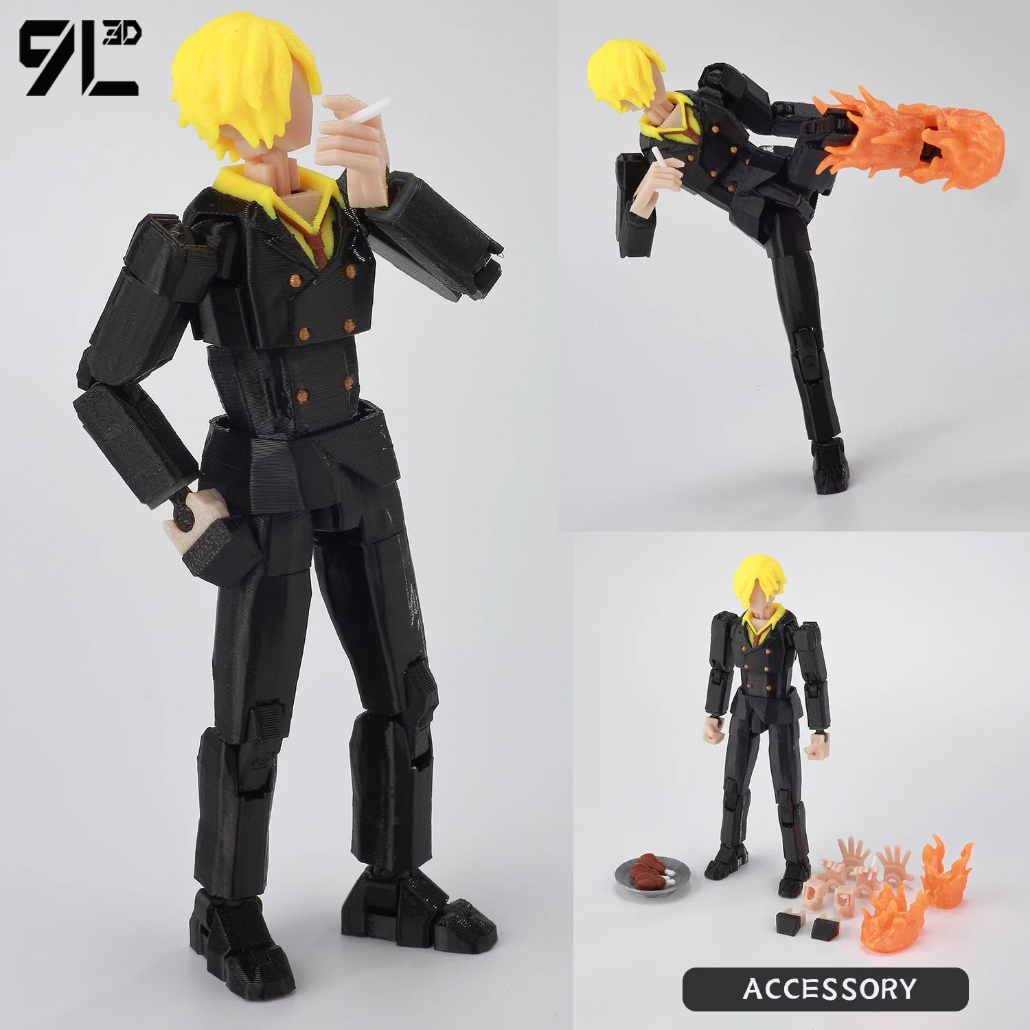9L3D Printed Anime One Piece Naruto Demon Slayer Dummy13 Lucky T13 Movable Shapeshift Action Figures Mannequin Toys Collectors