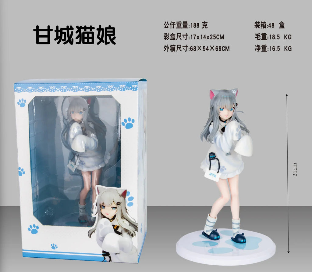 22CM Anime Nachoneko Figure Stand Animation Model Toys Gifts Collection Decoration Ornaments PVC