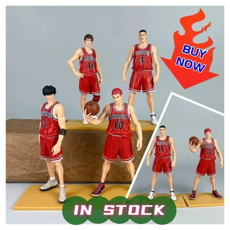 Anime Figures Gk Standing Figures Of Sakuragi Hanamichi, Rukawa Kaede Mitsui Hisashi From The Shohoku Team PVC Model Toy Gifts