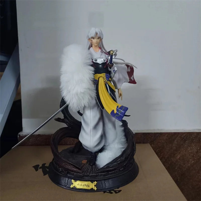 28cm Inuyasha Sesshomaru Phoenix Era Tree Statue Standing Position Anime Figure Collectible Model Desktop Decoration Gift