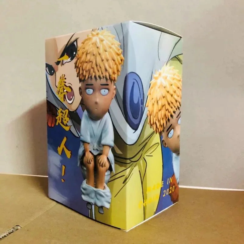 One Punch-Man Saitama Wc Bad Taste Ver. Pvc Action Figure  Funny Wig Toilet Collect Ornament Model Desktop Decoration Toy Gift