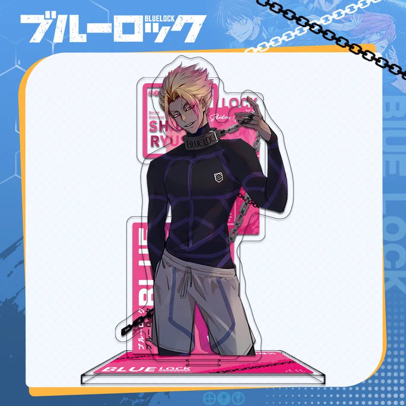 15cm Blue Lock Anime Peripheral Figure Isagi Chigiri Bachira Nagi Karasu Acrylic Stand Figure Desk Ornament Model Toy Kids Gift