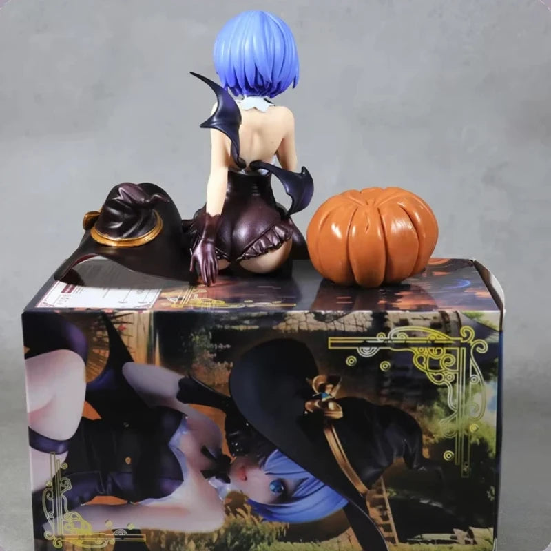 Re:Zero Rem Halloween Magic Night Enchantress 18cm Anime Action Figure Collectible Toy Statue for Desktop Decoration