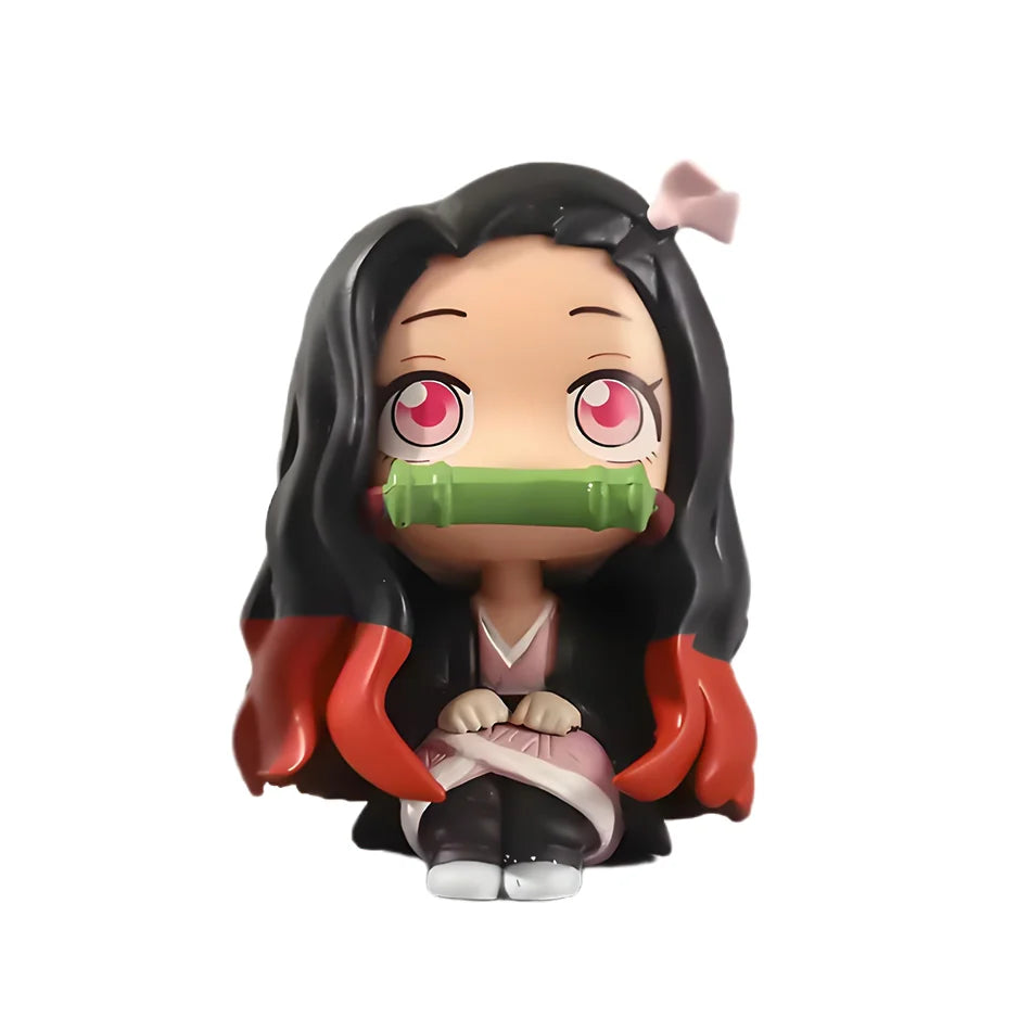 Anime Demon Slayer Kamado Tanjirou Kamado Nezuko Action Character Model Toy Series Doll Children's Birthday/Christmas Gift Toy