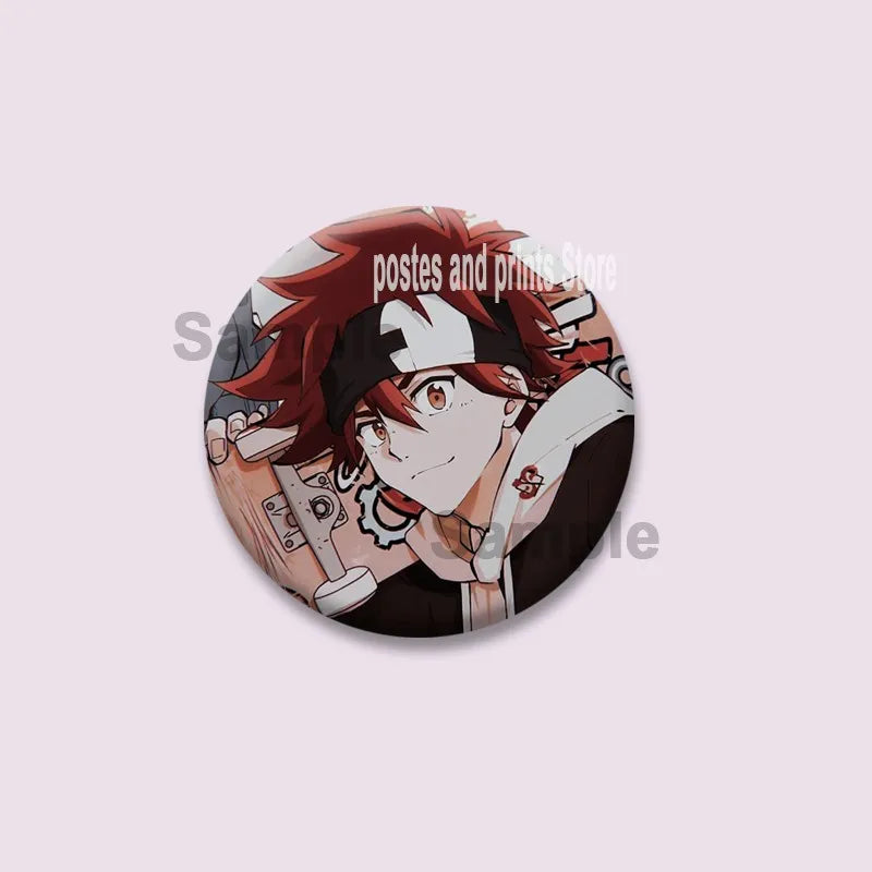 Cartoon Figure Miya Chinen Reki Kyan Button Pins Anime SK8 The Infinity Round Brooch Bag Clothes Accessories Jewelry Badge Gifts