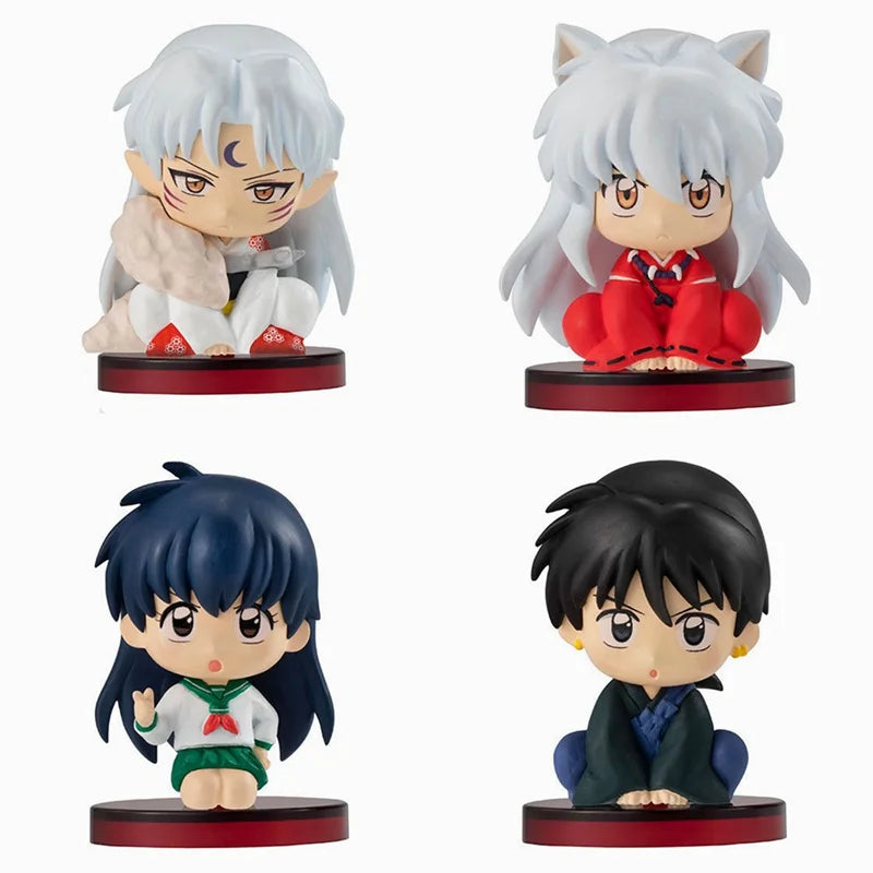 Inuyasha Action Figure Model Sitting Series Anime Peripheral Products Kagome Kikyo Sesshoumaru Rin Gashapon EX CASHAPON ORIGINAL