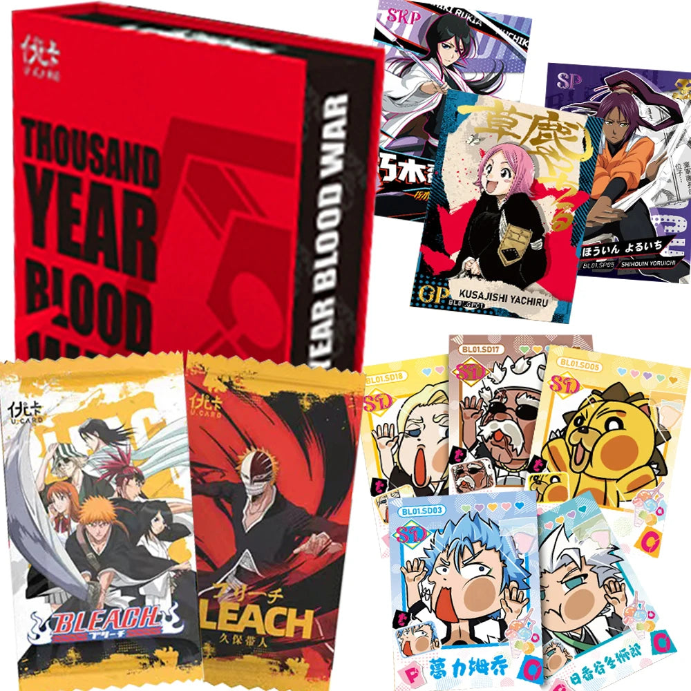 Anime Bleach Collection Cards Kuchiki Byakuya Kurosaki Ichigo Ink Wash Style Visual Arts Character Hot Stamping Gold Cards Gifts