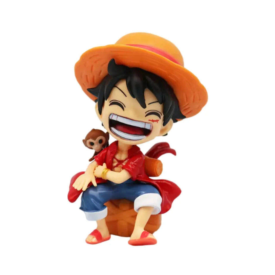 One Piece Handheld Luffy Solon Sitting Q-Version Trendy Play Cartoon Anime Desktop Car Ornament Peripheral Gifts