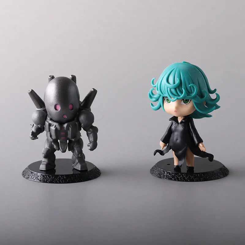 6Pcs/1Set Anime One Punch Saitama Figure Genos Set Toy Terrible Tornado Mumen Rider Model Toy Gift Desktop Decorations Hobbies