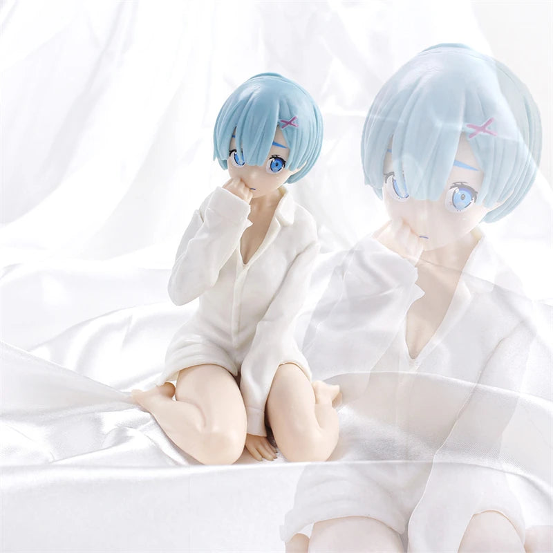 11cm Anime Re:Life In A Different World From Zero Action Figure White Shirt Rem Figure PVC Collection Model Toys Children Gifts