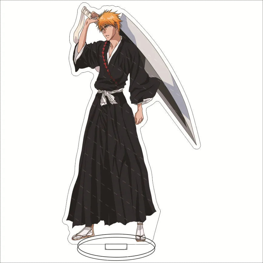Anime BLEACH Acrylic Stand Manga Figures Kurosaki Ichigo Miniatures Figurines Garage Kits Model Toys GK Ornaments Decoration