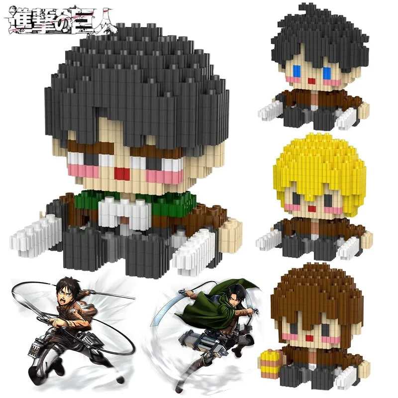 Attack on Titan Assembled Model Anime Eren Jaeger Action Figure DIY Ornaments Mikasa Ackerman Educational Toys Birthday Gifts