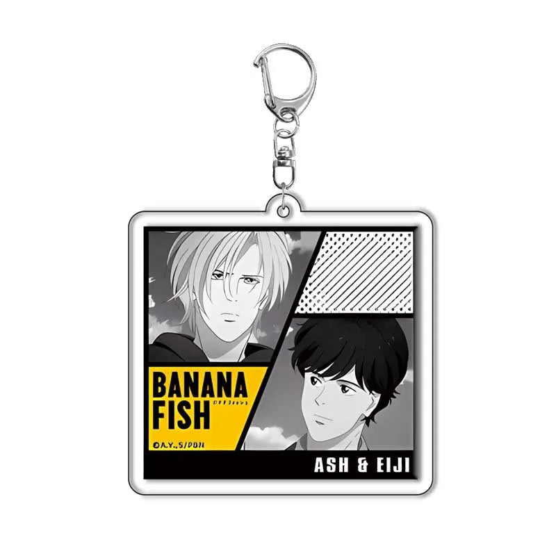 Anime Cartoon Banana Fish Figure Characters Acrylic Keychain Car Keychain Women Men Bag Accessories Charm Pendant Jewelry Gifts
