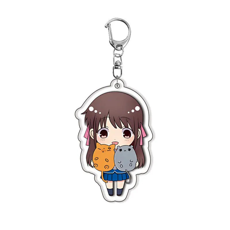 Fruits Basket Anime Acrylic Keychain Lovely Bag Charm Pendant Gift Fun Key Chain Cute Souvenir Creative Llavero Friend Kingring
