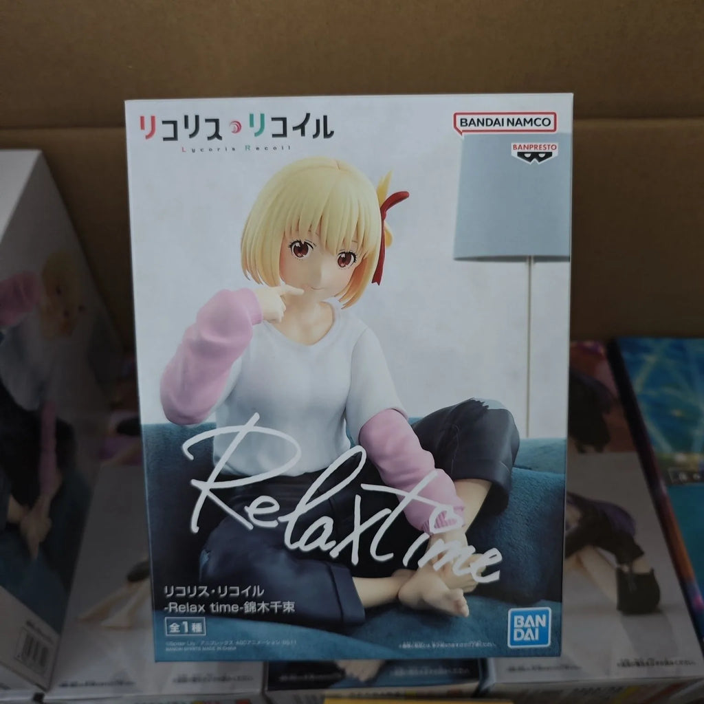 In Stock Bandai Lycoris Recoil Relax Time Inoue Takina Nishikigi Chisato About 11Cm Original Figure Model Sitting Posture Doll