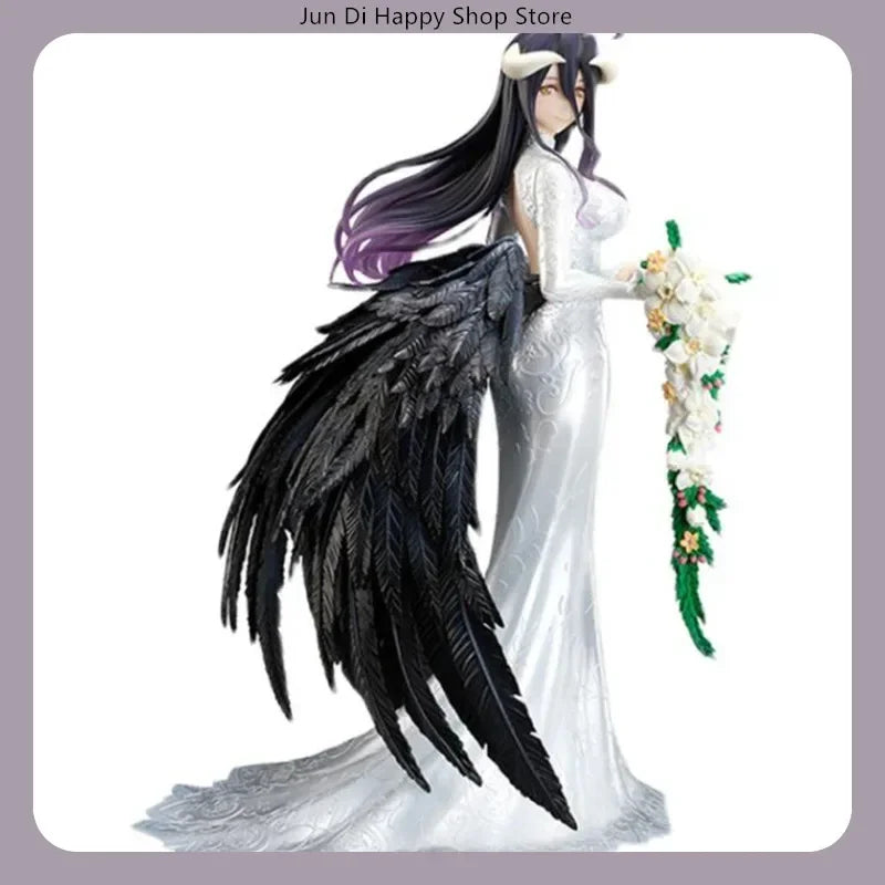 Overlord Albedo Anime Girl Figure 25cm Large Statue Wedding Dress Theme Desktop Decoration Ideal Collectible for Boys Gift
