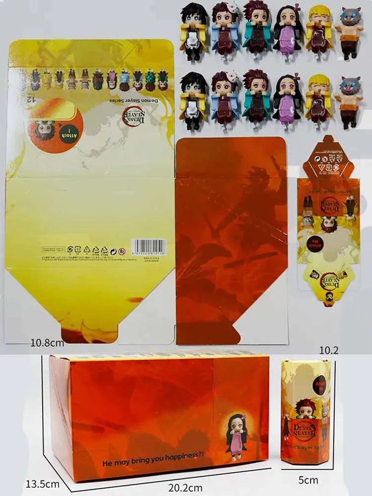 New 12-piece set Sunnys Angel Anime Demon Slayer Blind Box Handmade Anime Cartoon Doll Car Desktop Computer Screen Ornaments