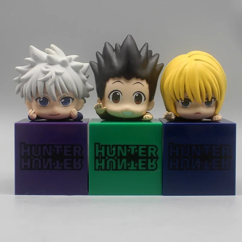 10cm cute GON FREECSS dolls hunter×hunter Killua Figures Q-version hisoka figurine Kurapika Toys Anime PVC desk ornaments Gifts