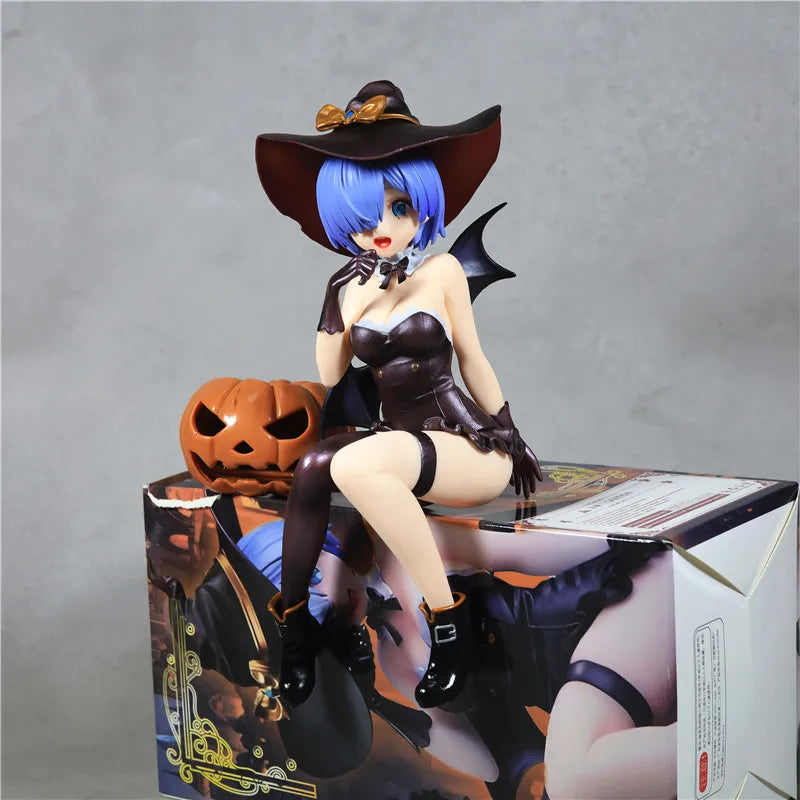 Re:Zero Rem Halloween Magic Night Enchantress 18cm Anime Action Figure Collectible Toy Statue for Desktop Decoration