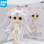 Original Bandai Sailor Moon Figure Q Posket Tsukino Usagi Cosmos Princess Ver Collection Customization Model Action Figurine