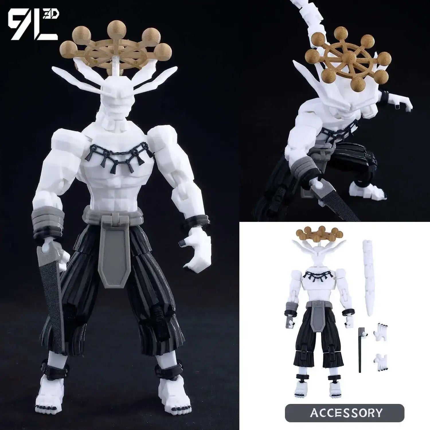 9L3D Printed Dummy13 T13 In Stock Ready to Ship Jujutsu Kaisen Grey Robe Sukuna Figure Anime Articulated Model Stress-Relief Toy