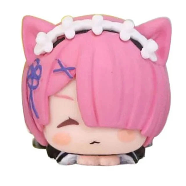 4CM Anime Re:Zero kara Hajimeru Isekai Seikatsu Kawaii Rem Emilia Ram Cute Cat Ears Lying Model Action Figure Toys PVC Doll