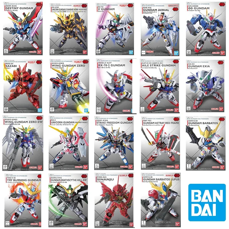 Bandai GUNDAM Action Figure SDEX Series Model Kit RX-78-2 Aile Strike Exia 00 Gundam Unicorn Astray Red Frame Barbatos Model