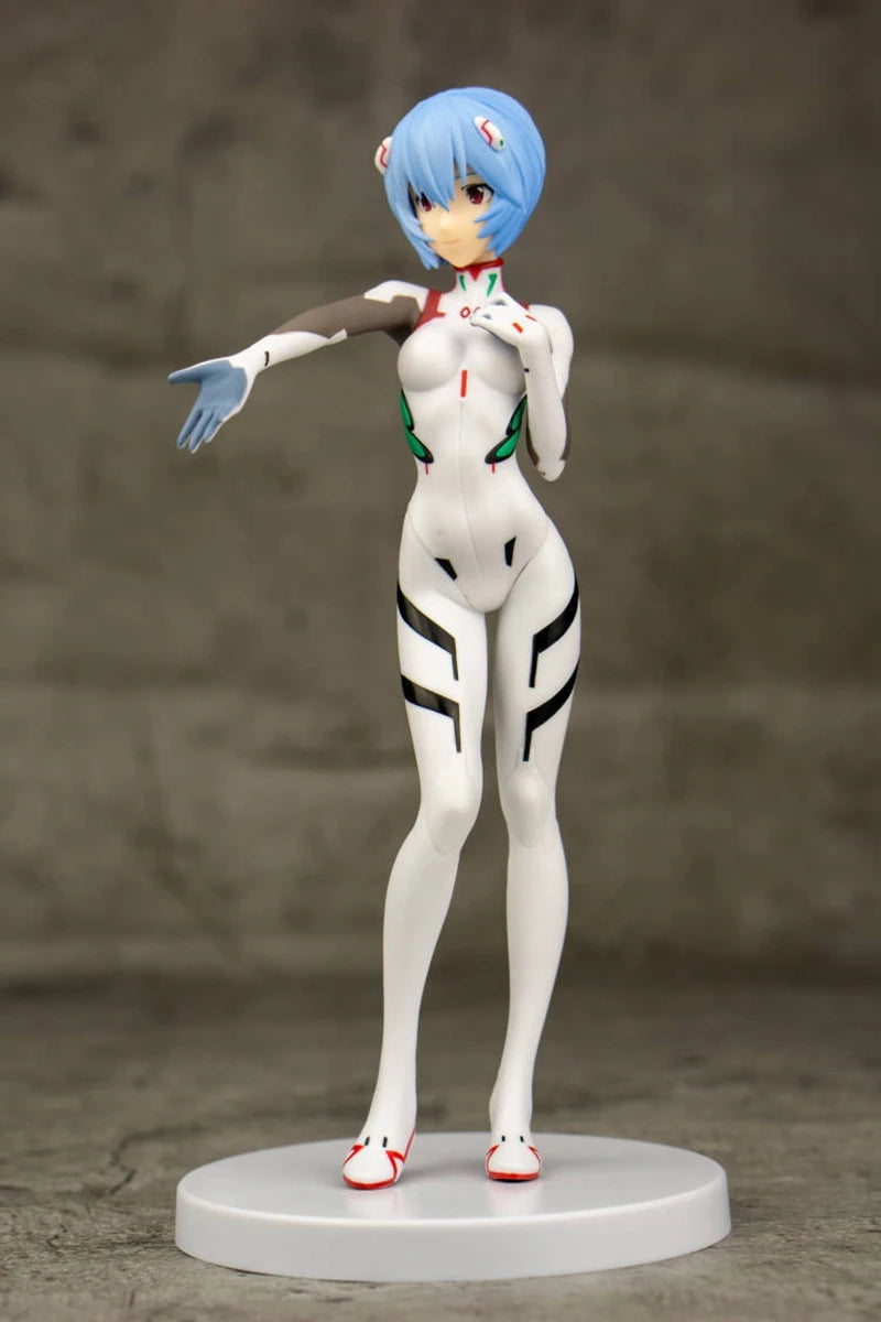 Anime NEON GENESIS EVANGELION Ayanami Rei Theatrical Version White Battle Suit Short Hair Reaching Out Model Toy Action Figure