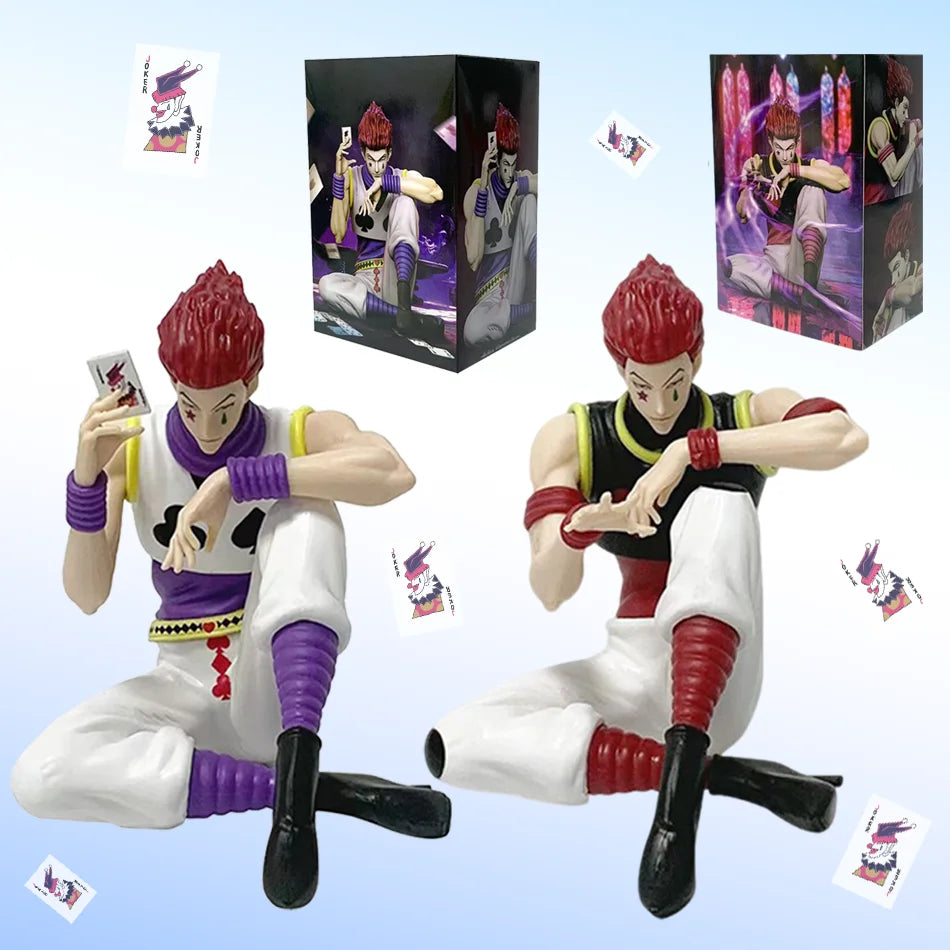 Anime figurine collection model figure: For Hunter X Hunter 11cm articulated sitting pose Hisoka two color, birthday gift