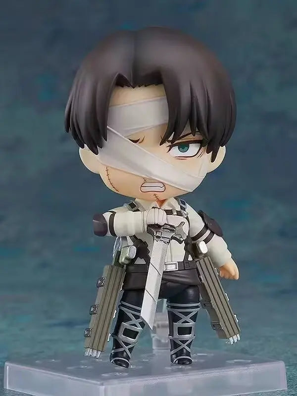 10cm Attack on Titan Levi Rivaille Rival Ackerman #2002 Final season Battle damage Action figure toys Christmas gift with box