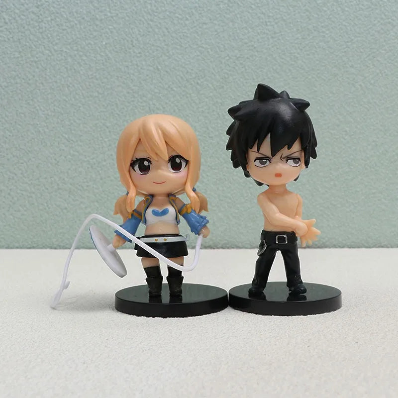 4Pcs Anime FAIRY TAIL Figure Etherious Lucy Heartfilia Model Toys Erza Scarlet Gray Fullbuster Set Desktop Decorations